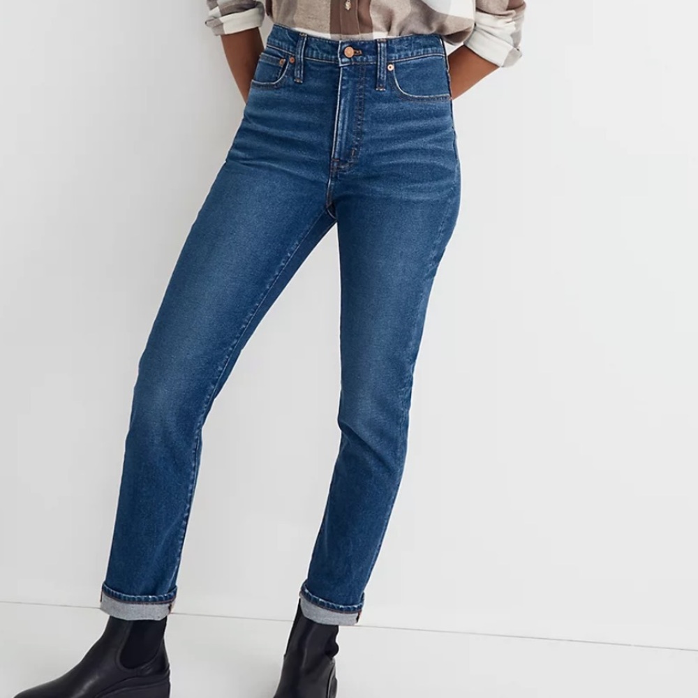 Madewell petite high rise slim boyfriend jean in twyford. NWT. Size 26